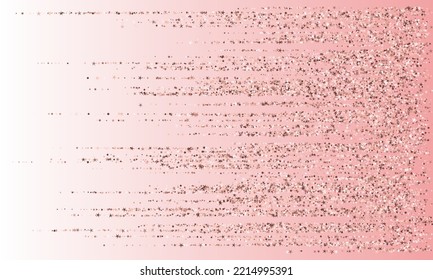 Coral tinsels confetti scatter vector composition. Valentine's day background design. Bright shiny bead elements holiday glitter. Romantic love valentine confetti.