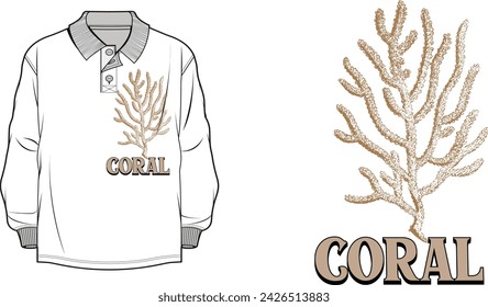 Coral tree pattern print Ti shirt design for print,typography for T-shirt graphics, 