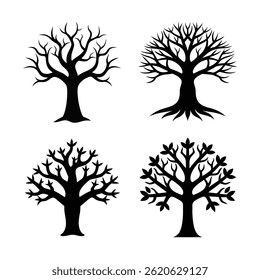 Coral Tree Silhouette Vector Illustrations Set-5