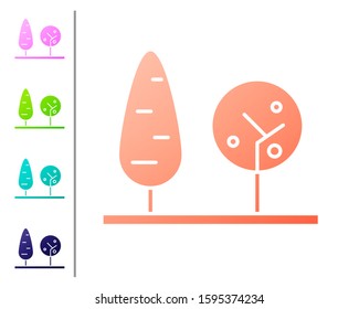 Coral Trees icon isolated on white background. Forest symbol. Set color icons. Vector Illustration