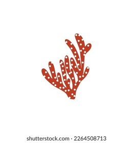 Coral. Underwater element. Vector illustration in scandinavian style. Sea ocean.