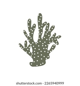 Coral. Underwater element. Vector illustration in scandinavian style. Sea ocean.