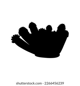 Coral. Underwater element. Vector illustration in black color. Sea ocean.