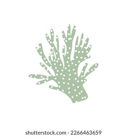 Coral. Underwater element. Vector illustration in scandinavian style. Sea ocean.