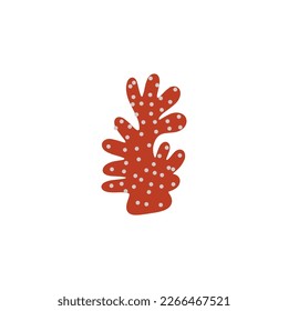 Coral. Underwater element. Vector illustration in scandinavian style. Sea ocean.