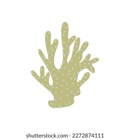 Coral. Underwater element. Vector illustration in scandinavian style. Sea ocean.