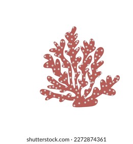 Coral. Underwater element. Vector illustration in scandinavian style. Sea ocean.