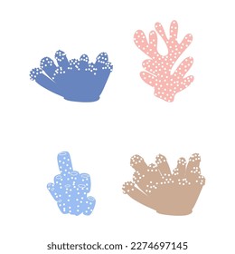 Coral. Underwater element. Vector illustration in scandinavian style. Sea ocean.