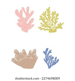 Coral. Underwater element. Vector illustration in scandinavian style. Sea ocean.