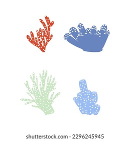 Coral. Underwater element. Vector illustration in scandinavian style. Sea ocean.