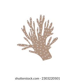 Coral. Underwater element. Vector illustration in scandinavian style. Sea ocean.