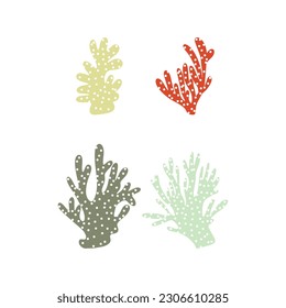 Coral. Underwater element. Vector illustration in scandinavian style. Sea ocean.