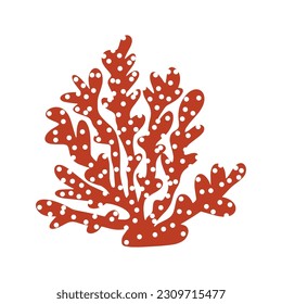 Coral. Underwater element. Vector illustration in scandinavian style. Sea ocean.