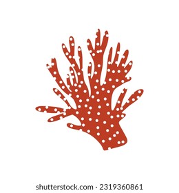 Coral. Underwater element. Vector illustration in scandinavian style. Sea ocean.