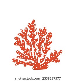 Coral. Underwater element. Vector illustration in scandinavian style. Sea ocean.