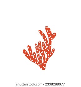 Coral. Underwater element. Vector illustration in scandinavian style. Sea ocean.