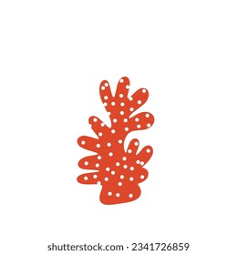 Coral. Underwater element. Vector illustration in scandinavian style. Sea ocean.