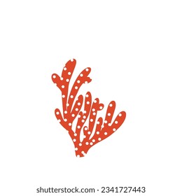 Coral. Underwater element. Vector illustration in scandinavian style. Sea ocean.