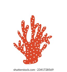 Coral. Underwater element. Vector illustration in scandinavian style. Sea ocean.