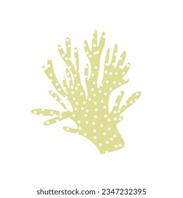 Coral. Underwater element. Vector illustration in scandinavian style. Sea ocean.