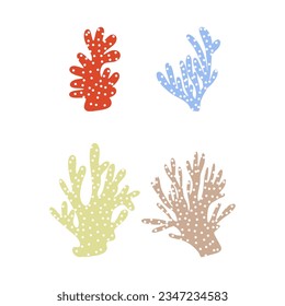 Coral. Underwater element. Vector illustration in scandinavian style. Sea ocean.