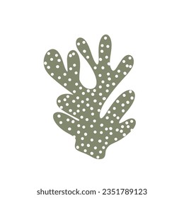 Coral. Underwater element. Vector illustration in scandinavian style. Sea ocean.