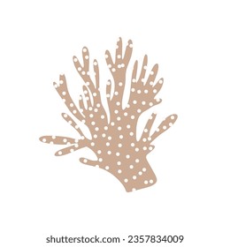 Coral. Underwater element. Vector illustration in scandinavian style. Sea ocean.