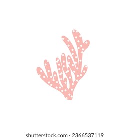 Coral. Underwater element. Vector illustration in scandinavian style. Sea ocean.