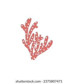 Coral. Underwater element. Vector illustration in scandinavian style. Sea ocean.