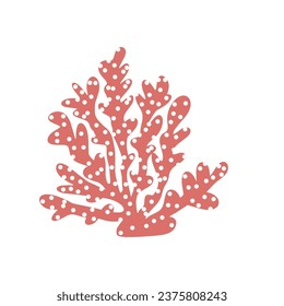 Coral. Underwater element. Vector illustration in scandinavian style. Sea ocean.