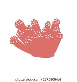 Coral. Underwater element. Vector illustration in scandinavian style. Sea ocean.