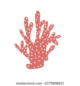 Coral. Underwater element. Vector illustration in scandinavian style. Sea ocean.