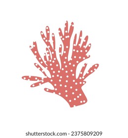 Coral. Underwater element. Vector illustration in scandinavian style. Sea ocean.