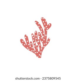 Coral. Underwater element. Vector illustration in scandinavian style. Sea ocean.