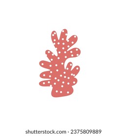 Coral. Underwater element. Vector illustration in scandinavian style. Sea ocean.