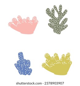 Coral. Underwater element. Vector illustration in scandinavian style. Sea ocean.