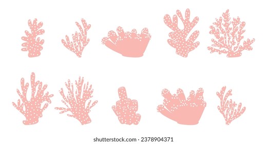 Coral. Underwater element. Vector illustration in scandinavian style. Sea ocean.