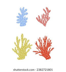 Coral. Underwater element. Vector illustration in scandinavian style. Sea ocean.