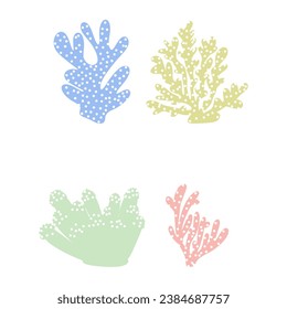 Coral. Underwater element. Vector illustration in scandinavian style. Sea ocean.