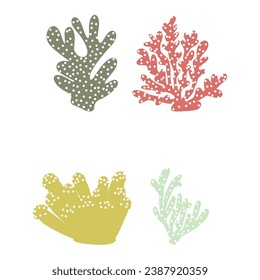 Coral. Underwater element. Vector illustration in scandinavian style. Sea ocean.