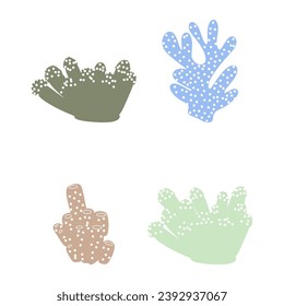 Coral. Underwater element. Vector illustration in scandinavian style. Sea ocean.