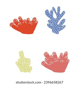 Coral. Underwater element. Vector illustration in scandinavian style. Sea ocean.