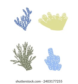 Coral. Underwater element. Vector illustration in scandinavian style. Sea ocean.