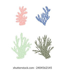 Coral. Underwater element. Vector illustration in scandinavian style. Sea ocean.