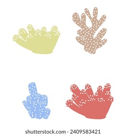 Coral. Underwater element. Vector illustration in scandinavian style. Sea ocean.