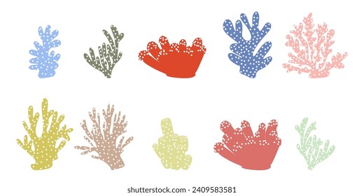 Coral. Underwater element. Vector illustration in scandinavian style. Sea ocean.