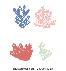 Coral. Underwater element. Vector illustration in scandinavian style. Sea ocean.