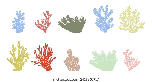 Coral. Underwater element. Vector illustration in scandinavian style. Sea ocean.