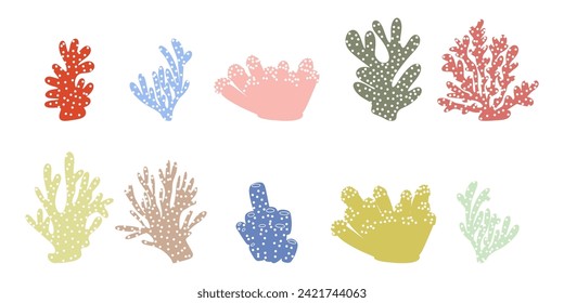 Coral. Underwater element. Vector illustration in scandinavian style. Sea ocean.