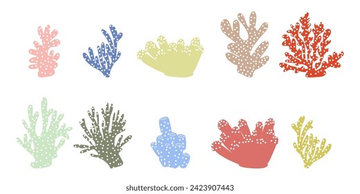 Coral. Underwater element. Vector illustration in scandinavian style. Sea ocean.